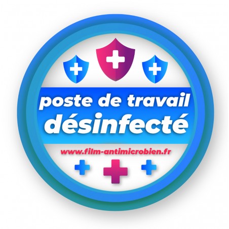 Stickers poste de travail désinfecté repositionnable Ecologique ! Film Antimicrobien Virus Protect