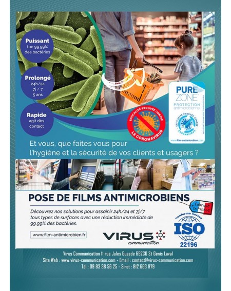 Pose de film Antimicrobien Virus protect Lyon