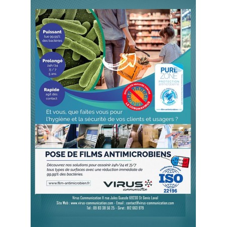 Pose de film Antimicrobien Virus protect Lyon