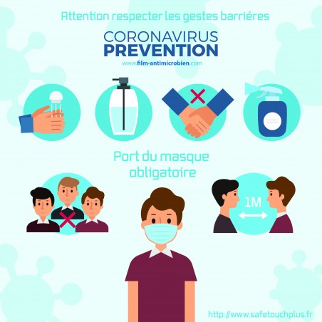 Stickers prévention et gestes Anti Coronavirus Covid19