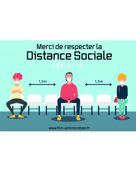 Stickers Distanciation sociale Made in France ! Zéro Solvant ! Anti Covid19