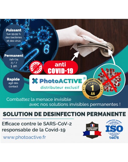 spray PhotoACTIVE anti covid 19, revêtement antimicrobien rémanent 1 an