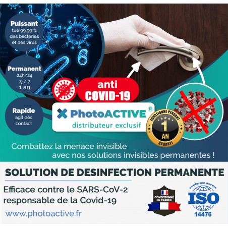 spray PhotoACTIVE anti covid 19, revêtement antimicrobien rémanent 1 an