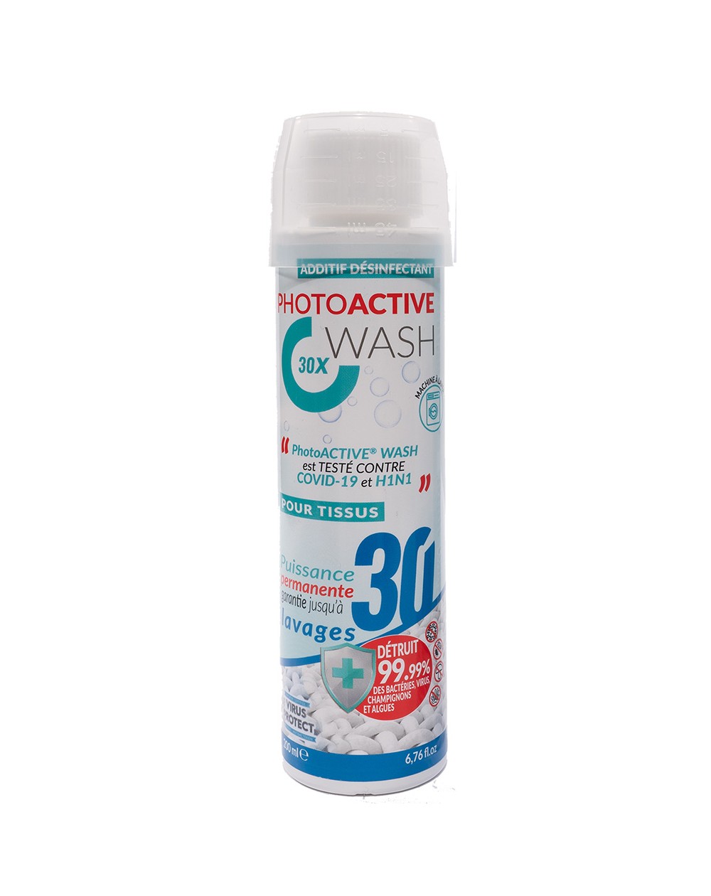 PhotoACTIVE Wash 30 lavages en bouteille de 200 ml, biocide permanent de traitement des textiles
