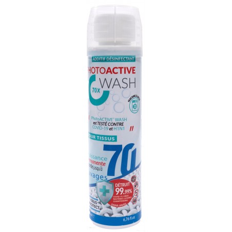 PhotoACTIVE Wash 70 lavages en bouteille de 200 ml, biocide permanent de traitement des textiles
