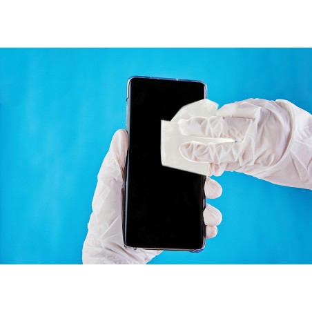désinfection permanente smartphone de porte avec lingette safe touch +